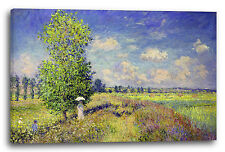 Lein-Wand-Bild Kunstdruck: Claude Monet Mohnfeld im Sommer