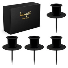 Kerzenhalter Metall Schwarz Stabkerzen 22mm Kerzenstecker Adventskranz