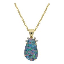 Opal Anhänger Diamanten Gold