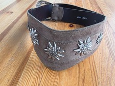 TRACHTEN GÜRTEL  DIRNDL WILDLEDER EDELWEIS BLÜTEN METALL BLÜTEN Lg. 68 bis 78 cm