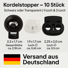 Kordelstopper Schwarz Kunststoff Schnur Bander Klemme Schloss 2 Loch Wählen