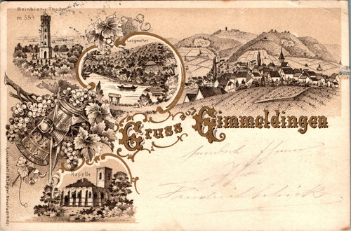 Litho gruss aus gimmeldingen - gruss,
