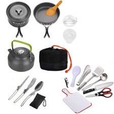 Camping Kochgeschirr Outdoor-Töpfe Bratpfanne Kettle Picknick Geschirr Set