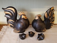 Hahn Henne Küken Keramik Figuren Dekoration Vintage