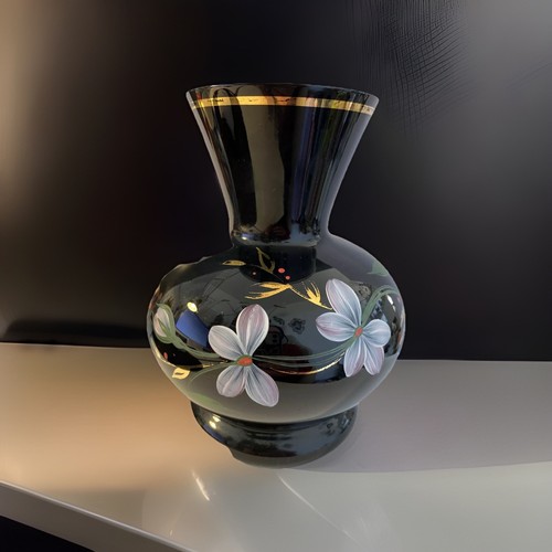Vase hyalithglas schwarzglas - hyalithglas,