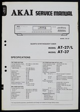 Original AKAI AT-27/L AT-37 Stereo Tuner Service Manual/Diagram/Parts List o169