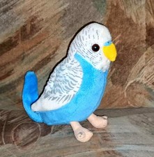 Kuscheltier Vogel Wellensittich blau weiß TOP! 15 cm