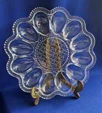 Vintage  Eierplatte Eier Schale Glas Ostern Tischdeko