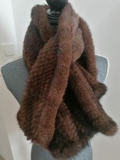 Nerz Stola Schal Nerzpelz Braun Herbst Winter Mode 2025 Länge ca  172 cm Damen M