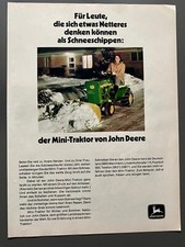 John Deere Mini Traktor Schneepflug Original 1969 Vintage Advert Werbung