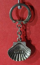 Original alter SHELL Muschel Metall Schlüsselanhänger 50er Jahre