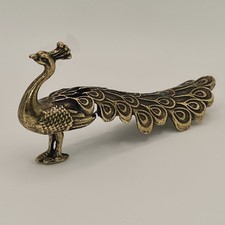 Pfau Messing Figur Deko Vogel