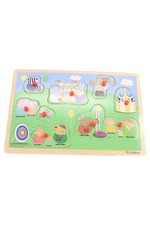 Eichhorn Peppa Wutz Steckpuzzle 10 Teile Holz Bunt Lernspielzeug Feinmotorik