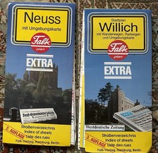 2x Falk Extra Stadtpläne CityMaps Plans de Ville NEUSS & WILLICH 1991-93 Haupka