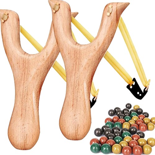 Steinschleuder holz set mit - holz,