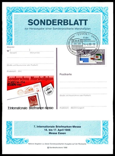 Brd sonderblatt 1988 - brd,