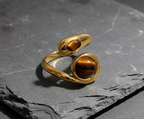 Tiger glow ring - tiger, 18k