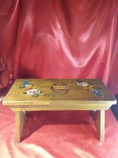 Alter Hocker Schemel Hitsche Blumenbank Holz Braun Vintage (5681)