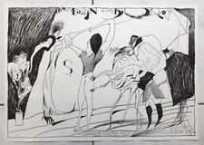 Horst Janssen Druckgrafik Laatzen Ersatz-Bilderbogen datiert 67 signiert