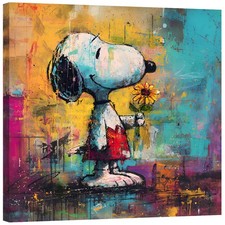 Snoopy mit blumen verliebt - snoopy,