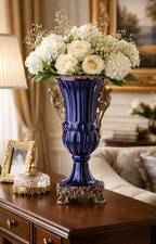 Vase aus Porzellan & Bronze in