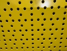 Tegometall 4x Rückwand Rundloch L125 H40cm Hakenwand Lochrückwand Regal Gelb