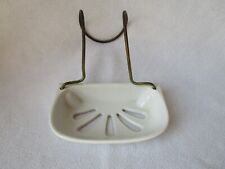 sehr alte Porzellan Seifenschale Schwammhalter zum anhängen an Badewanne rar