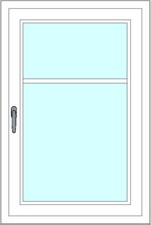 Kunststoff-Fenstersprosse zum nachrüsten - 2 Felder, ohne Sprossenkreuz, weiß 