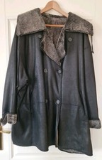 Echte Damenlederjacke mit Lammfell gefüttert Gr. 44 Schwarz, sehr leicht