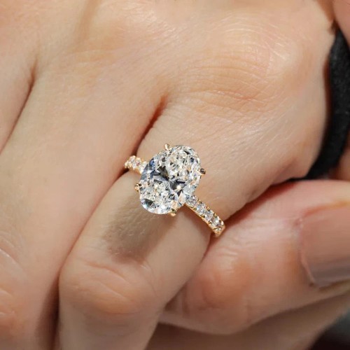Ovalschliff ring 14k - ovalschliff, gelbgold