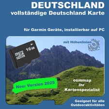 DEUTSCHLAND Karte Topo Höhenlinien 16 GB microSD GARMIN+PC Oregon GPSMap 60 62