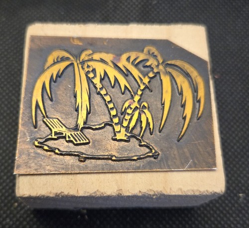 Stempel palmen auf insel - auf,