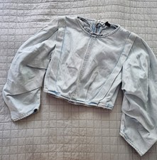 Jeansjacke Damen Zara 36 S Neu Bauchfrei Kurz Oversize Modern Blau Denim Jacke