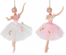 Eine bezaubernde Ballerina Figur  17  cm rosa-weiß / Tüllrock mit Rosen * 917