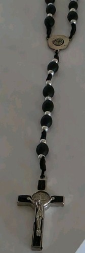 Rosenkranz schwarz silber - rosenkranz, mit