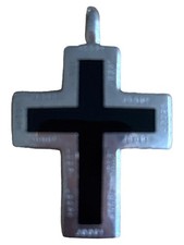 Joop Herren Kettenanhänger Kreuz Silber Schwarz Edelstahl Modern Anhänger