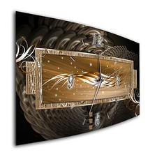 BM Wanduhr 60 cm x 30 cm leises Uhrwerk Funkwanduhr 7888-1a Abstrakt Digital