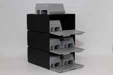 Sechs Rollei Diamagazine M77/30 für 6x6 oder 6x4,5 Dias in drei Stapelboxen TOP