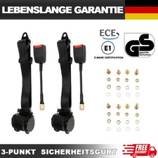 2x 3-punkt  Sicherheitsgurt Für VW Passat E-prüfung Gurtpeitsche Schwarz