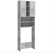 Waschmaschinenschrank Schrank Regal Betongrau 64×25,5×190 cm