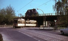 Originaldia Straßenbahn Berlin ,Wagen 3411/ 3412, Lichterfelde-Ost, 30.04.1966