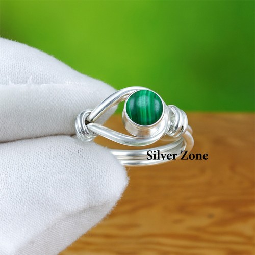 Malachit ring 925 sterling - malachit,