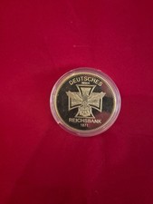 Medaille Gold Deutsches Reich Reichsbank 1871 Adler Vaterland vergoldet PP