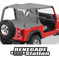 Jeep Wrangler YJ Safari Bikini Top strapless Style Charcoal Denim Bestop 92-95