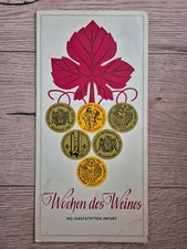 DDR Speisekarte Getränkekarte Wochen des Weines HO-Gaststätten Erfurt 1970er
