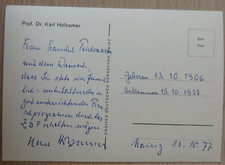 Autograph / Autogramm Intendant ZDF Prof. Dr. Karl Holzamer 1977 (104638)