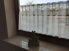 Scheibengardine creme braun grün im Landhausstil 