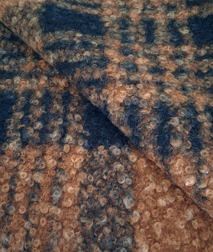 Reststück boucle stoff - boucle-stoff, karo