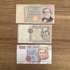 Set 3 x 1000 Lire Lira Italien