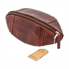 ThumbsUp! Kulturtasche American Football Echtleder mit Reißverschluss